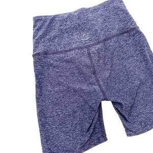 Beyond Yoga Heather Purple Biker Shorts